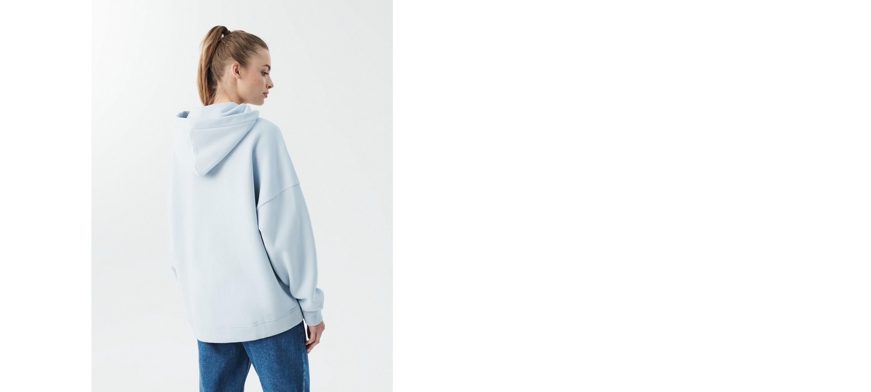 Weekday alisa discount hoodie sky blue