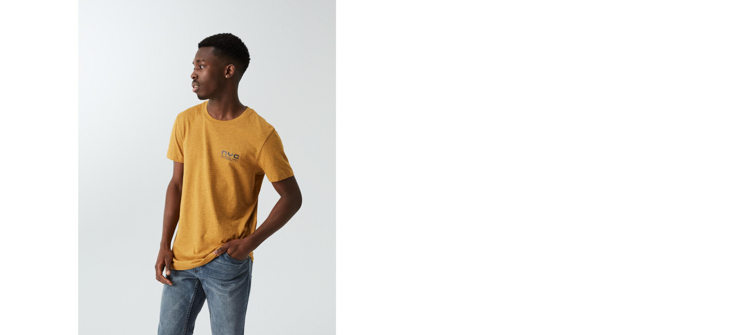 Printed T-shirt - Yellow/NYC - Men