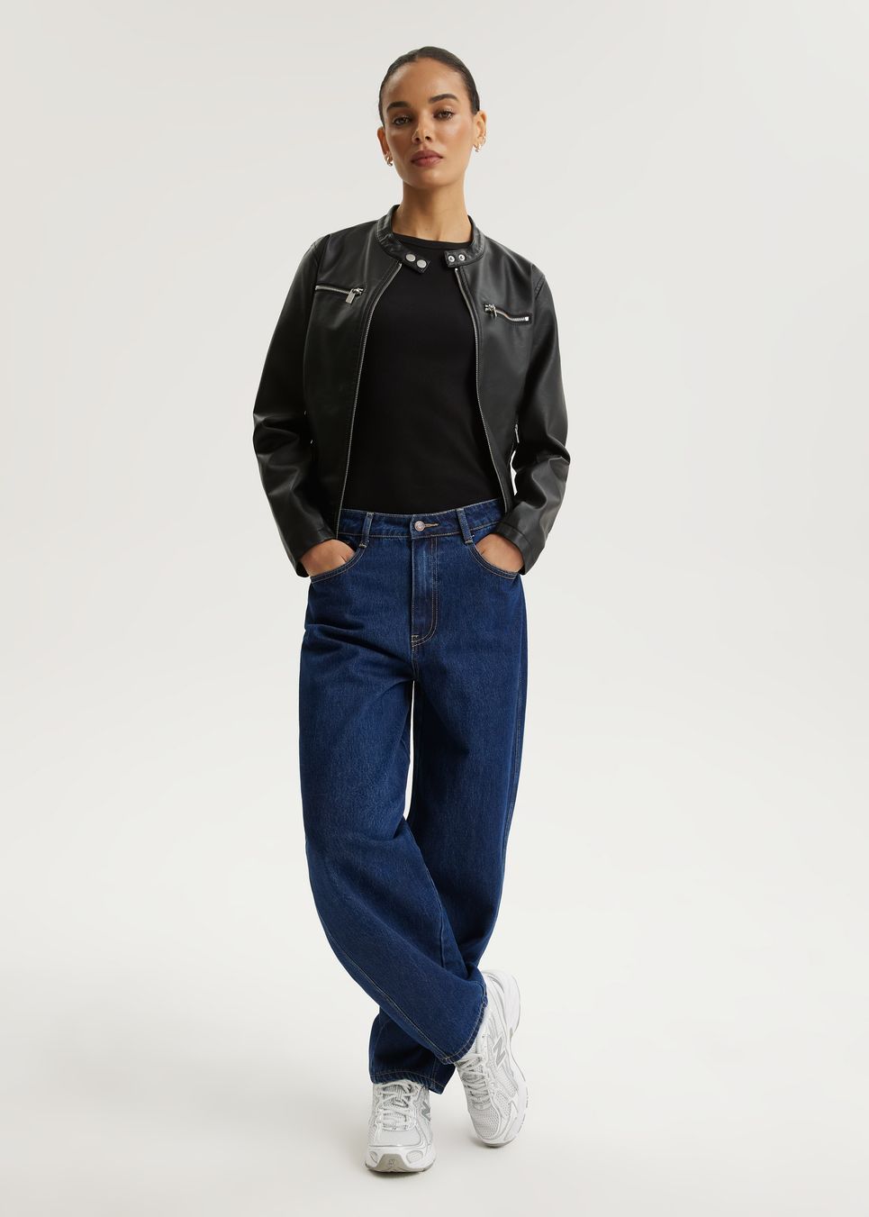 Women's imitation leather jacket - Diverse