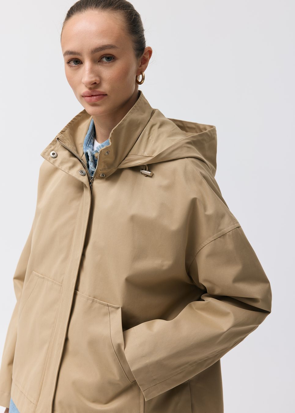 Women's spring parka jacket with hood - Diverse
