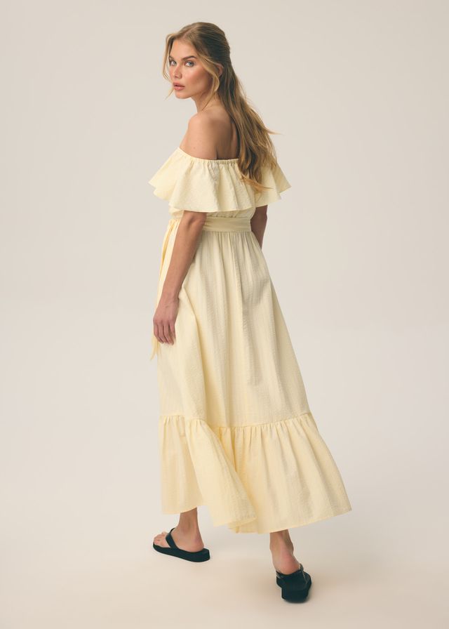 spanish flare dress Beaded Off-the-Shoulder Long Sleeve Fit-and-Flare Wedding Dress main image 1