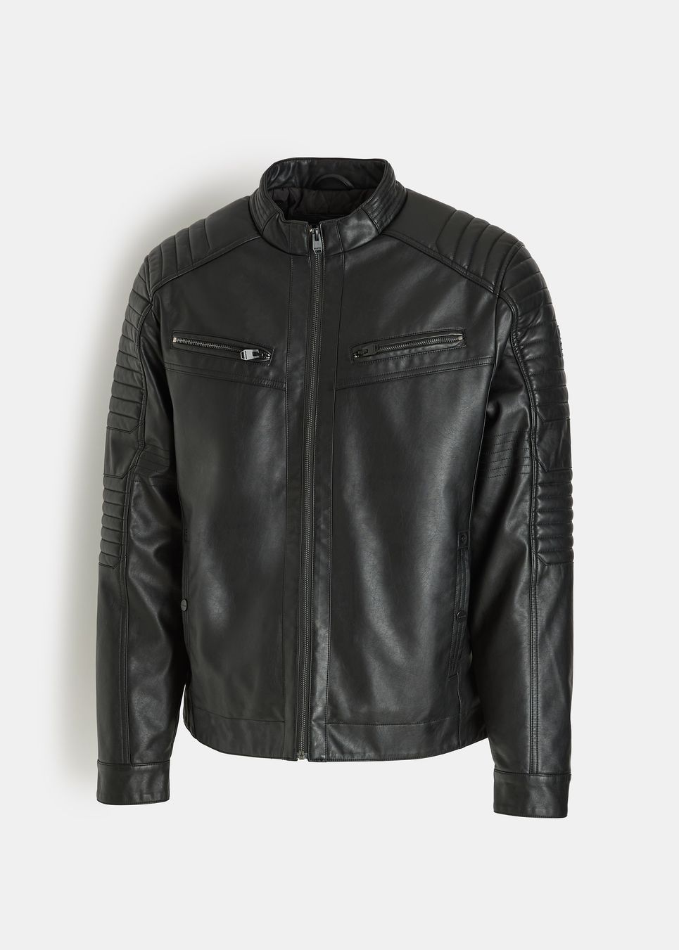 Men's imitation leather jacket - Diverse