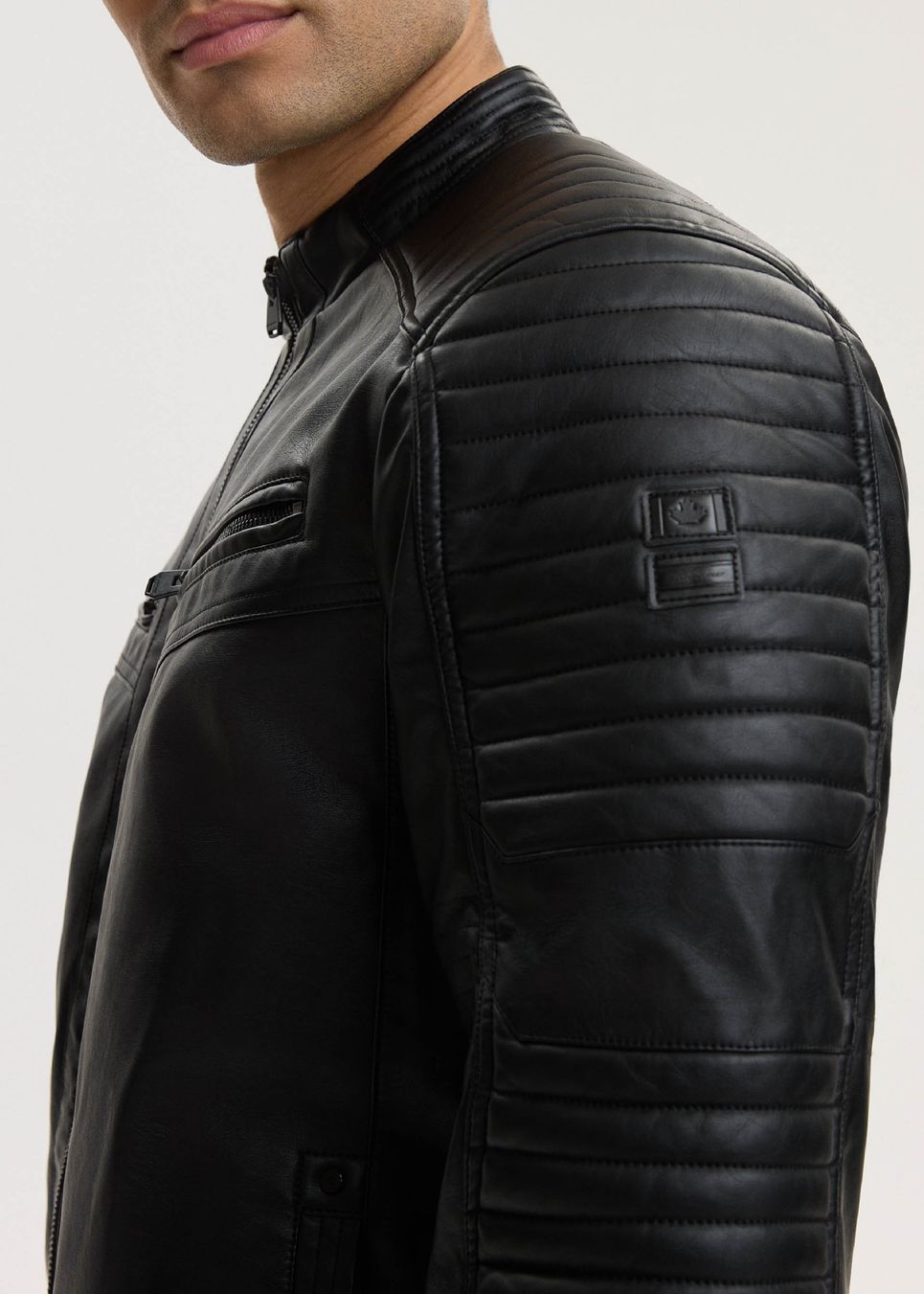 Men's imitation leather jacket - Diverse