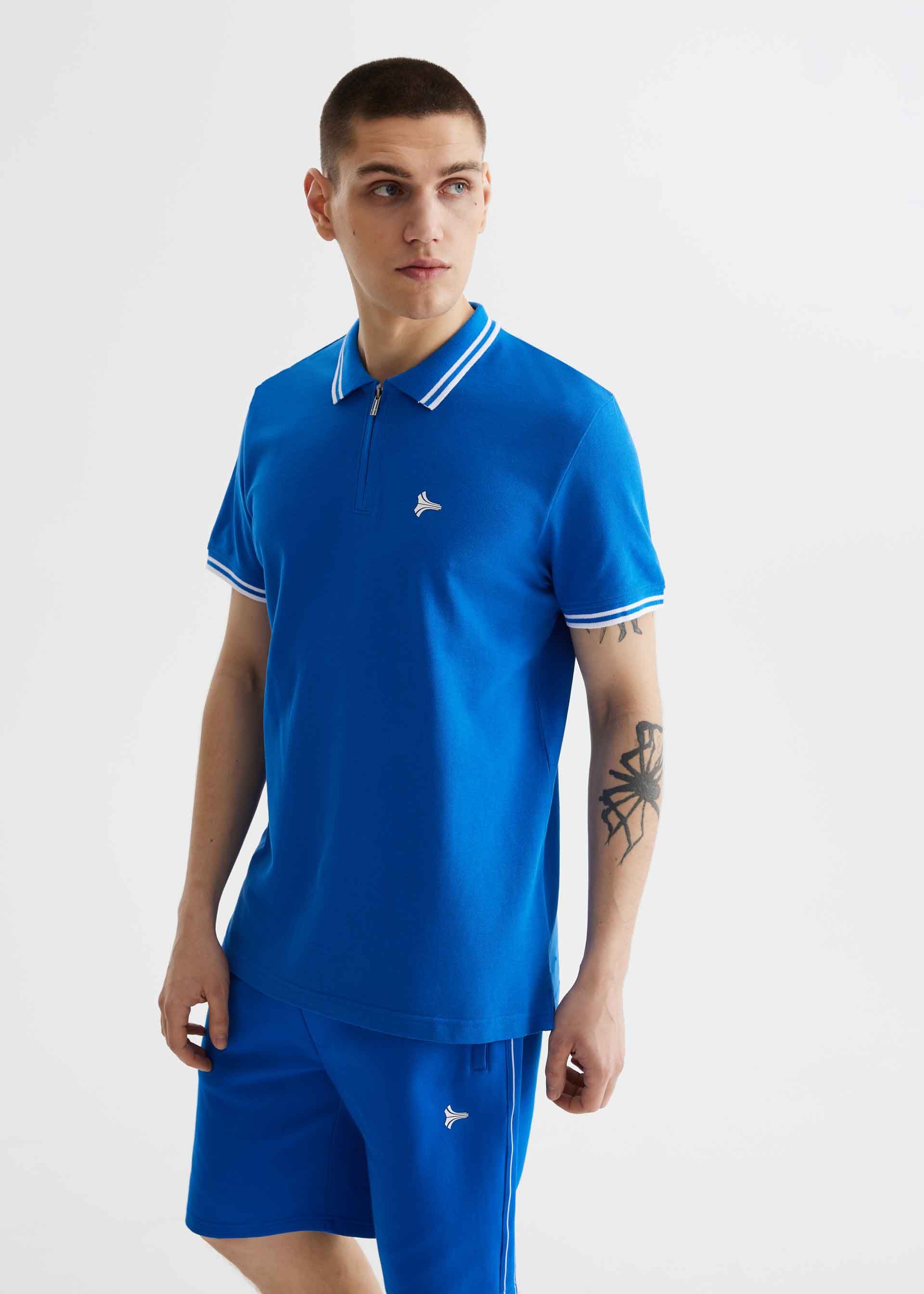 Koszulka polo z piki zapinana na zamek - Diverse