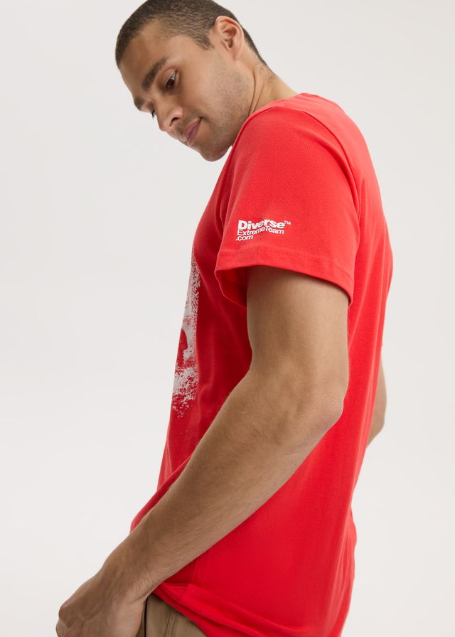 T-SHIRT IMPRIMÉ GRAPHIQUE VAGUE - Rouge | Canada