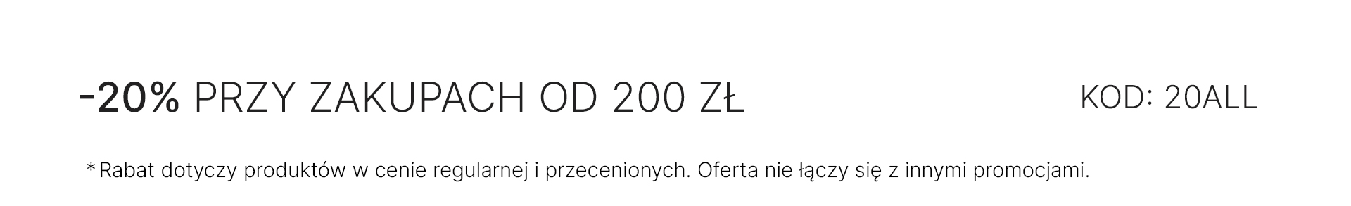 20 % rabatu do zakupów od 200 zł