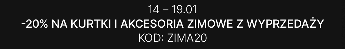 20% Datkowego rabatu na produkty z wyprzedaży: kurtki oraz czapki, szale i rękawiczki do zakupów od 100 zł